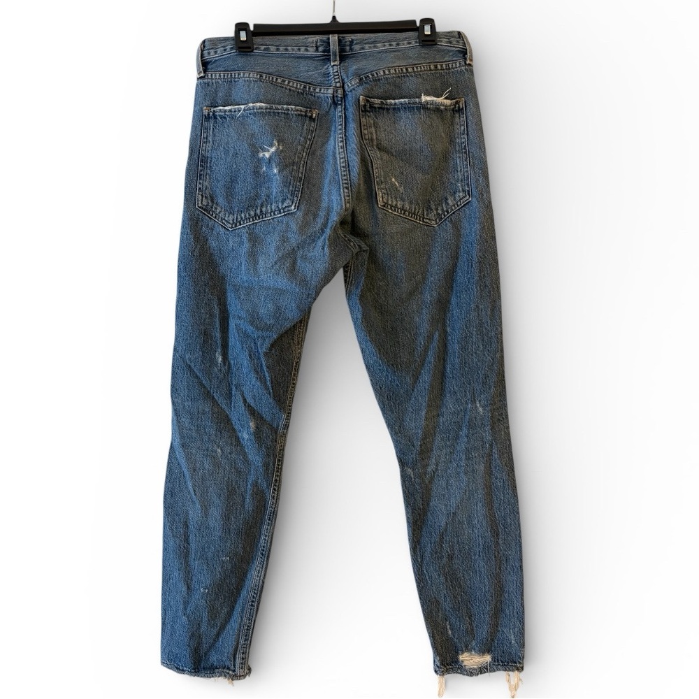 AGOLDE Distressed High Rise Straight Jeans Size 29 Raw Hem - Picture 2 of 6